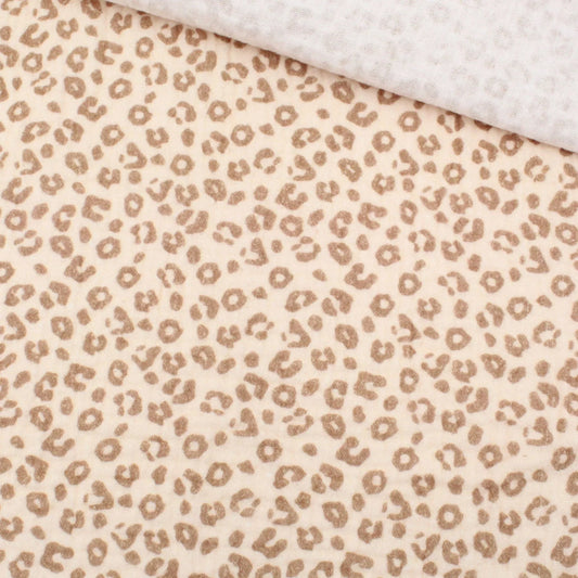 Musselin Stoff Leopardenmuster