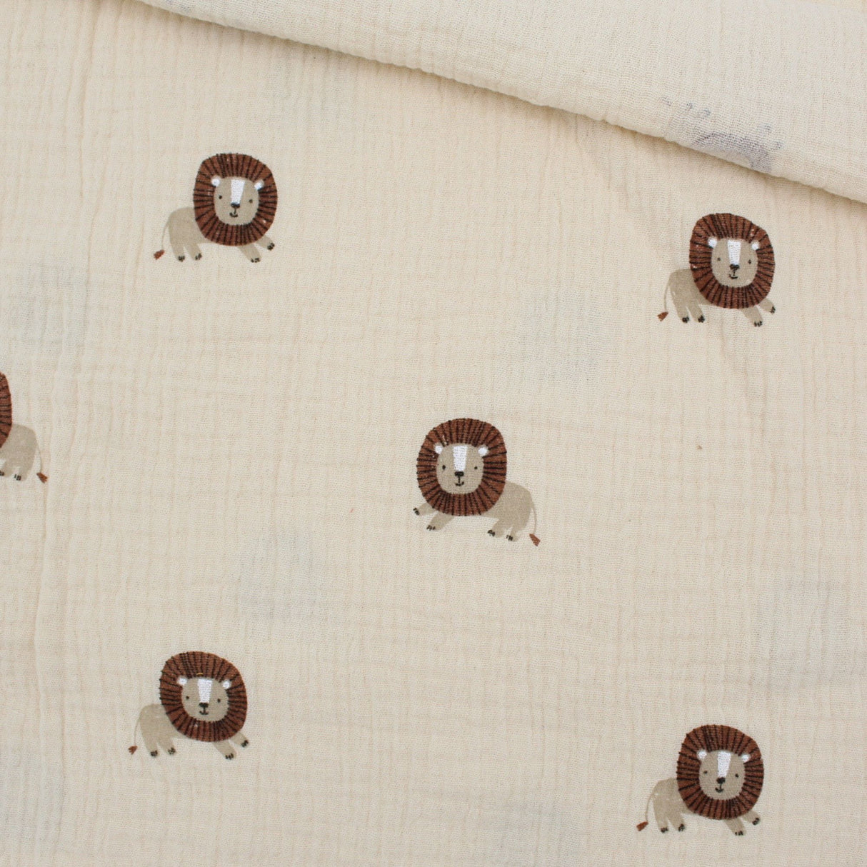 Musselin Stoff Löwe Beige