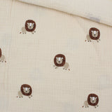 Musselin Stoff Löwe Beige