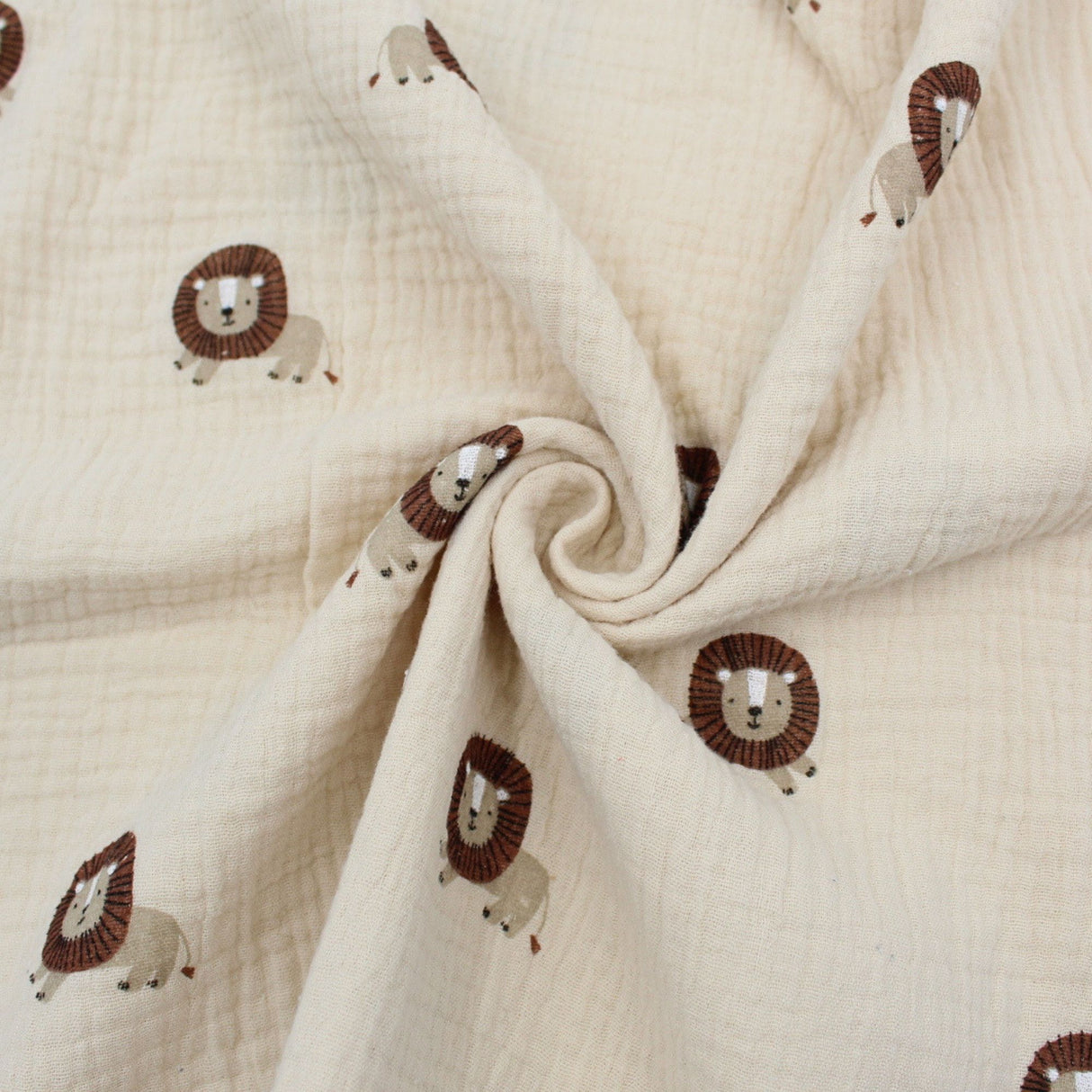 Musselin Stoff Löwe Beige