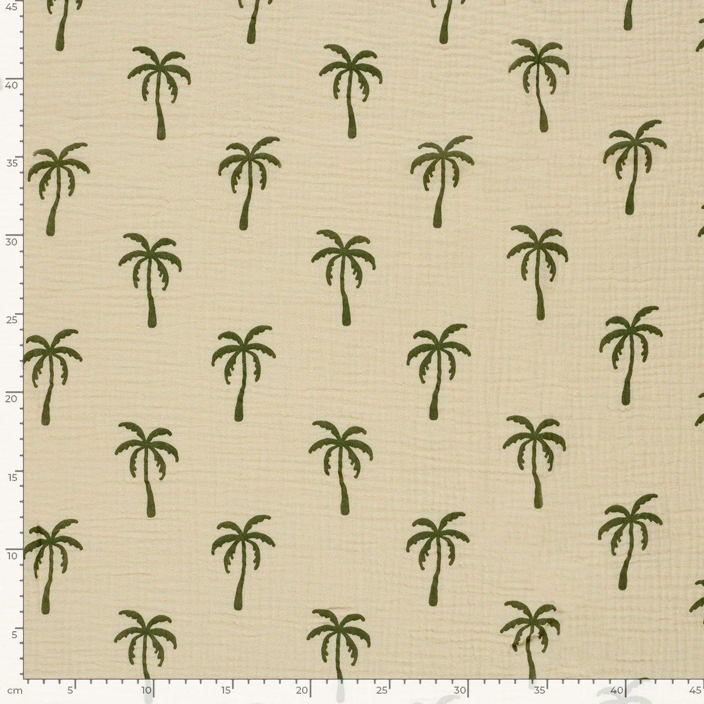 Musselin Stoff Palmen Beige
