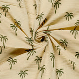 Musselin Stoff Palmen Beige