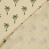 Musselin Stoff Palmen Beige
