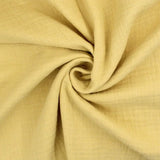 Weicher Musselin Stoff in Soft Yellow mit typischer Crinkle-Struktur