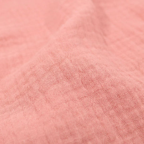 Musselin in Korallenrosa – ideal für Kleidung und Babytücher