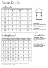 Schnittmuster Fadenkäfer Nieke Kleid für Kinder | Maßtabelle, Stoffverbrauch, Materialliste