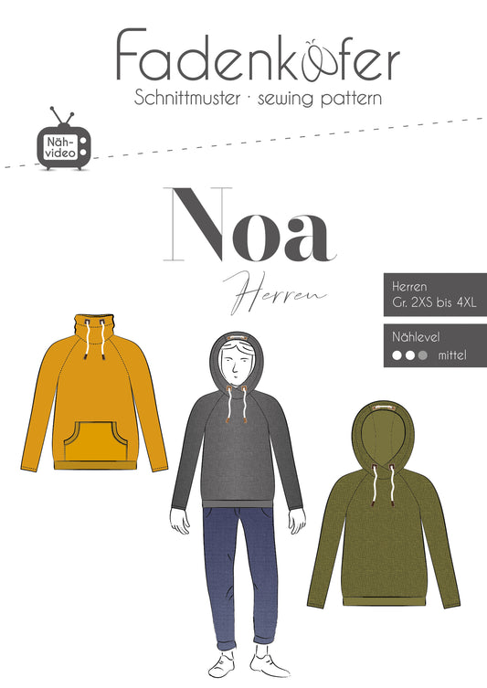 Raglanpullover Noa für Herren | Papierschnittmuster Fadenkäfer