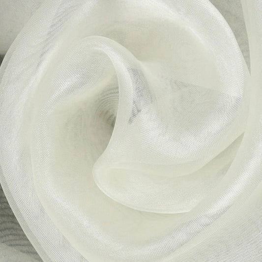Organza Stoff Meterware transparent in Ecru