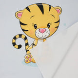 Panel mit Tiger auf Blau mit Rückseite