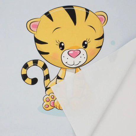 Panel mit Tiger auf Blau mit Rückseite