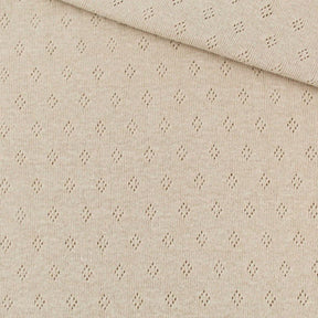 Pointoille Feinstrickjersey Sand – Weicher Baumwollstoff mit Lochmuster