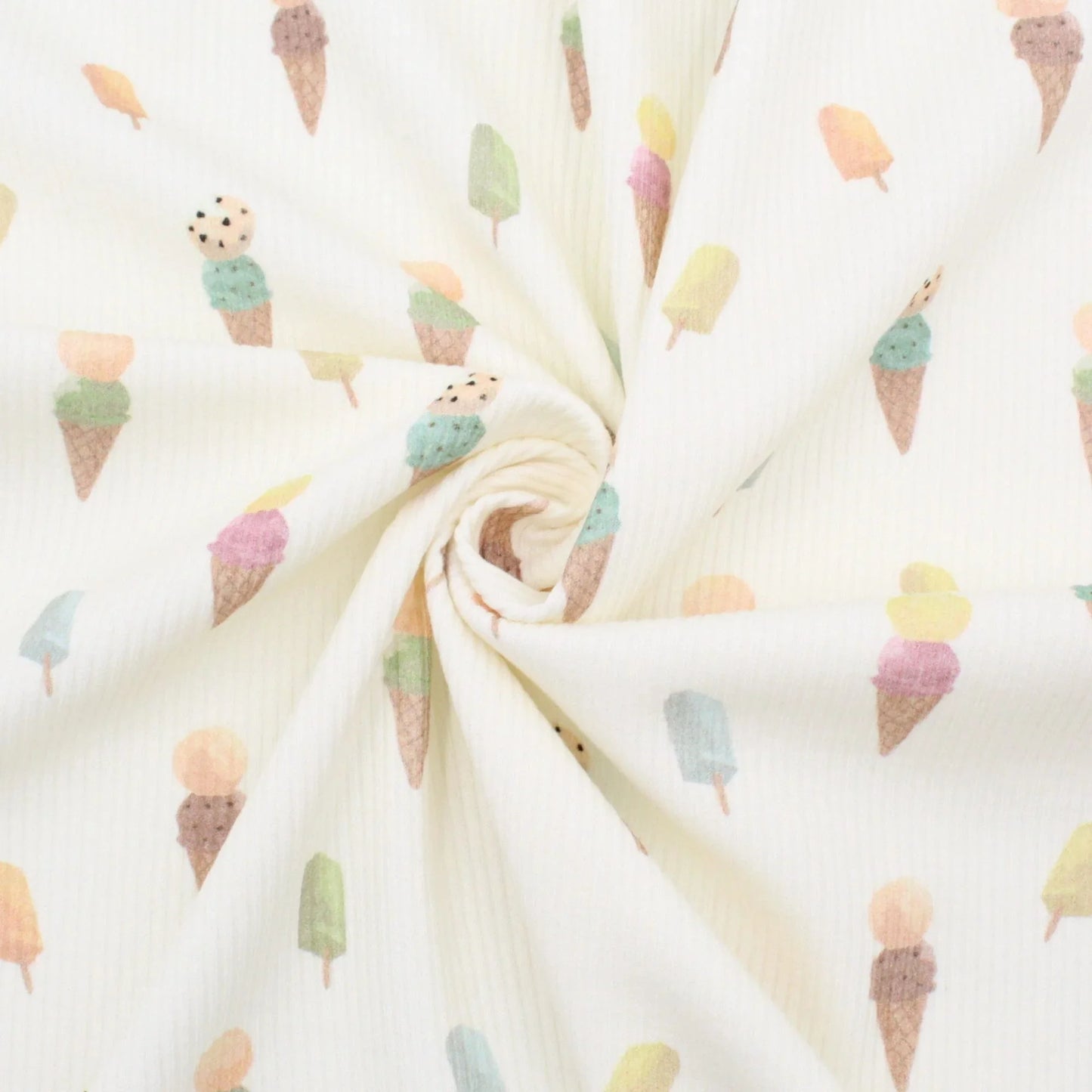 Rippenjersey Stoff Eiscreme