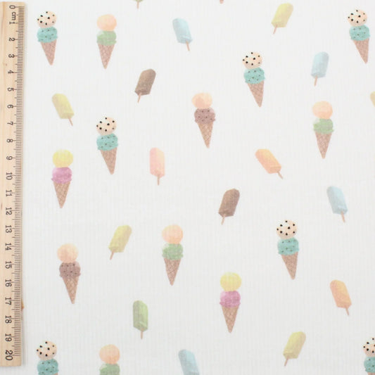 Rippenjersey Stoff Eiscreme