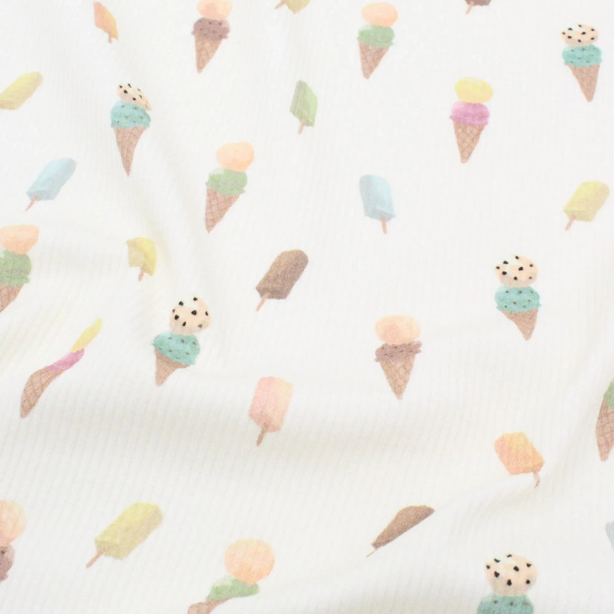 Rippenjersey Stoff Eiscreme
