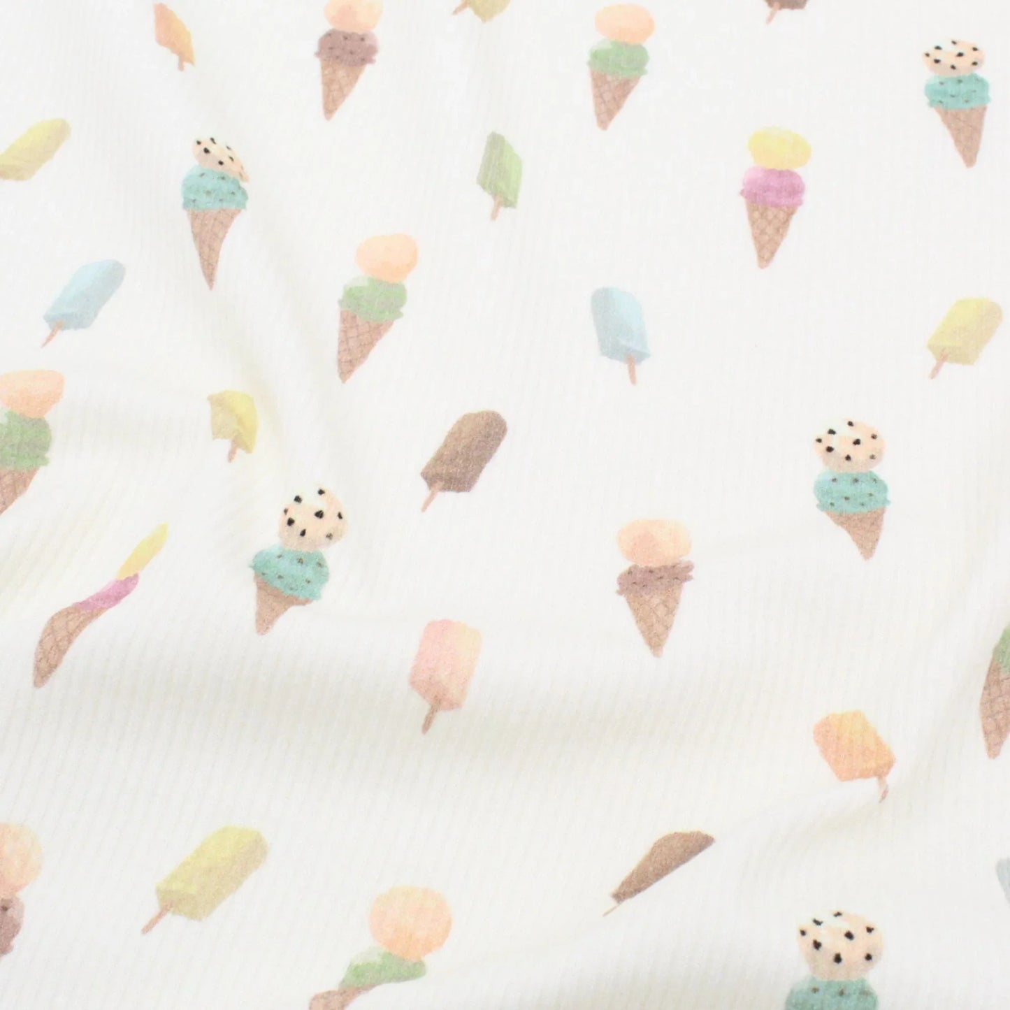 Rippenjersey Stoff Eiscreme