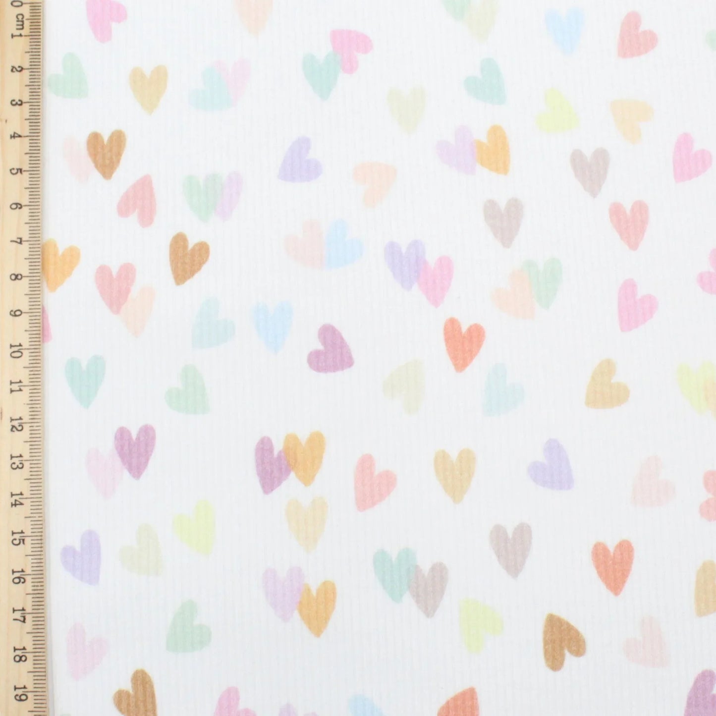 Rippstrick Jersey Stoff bunte Herzen
