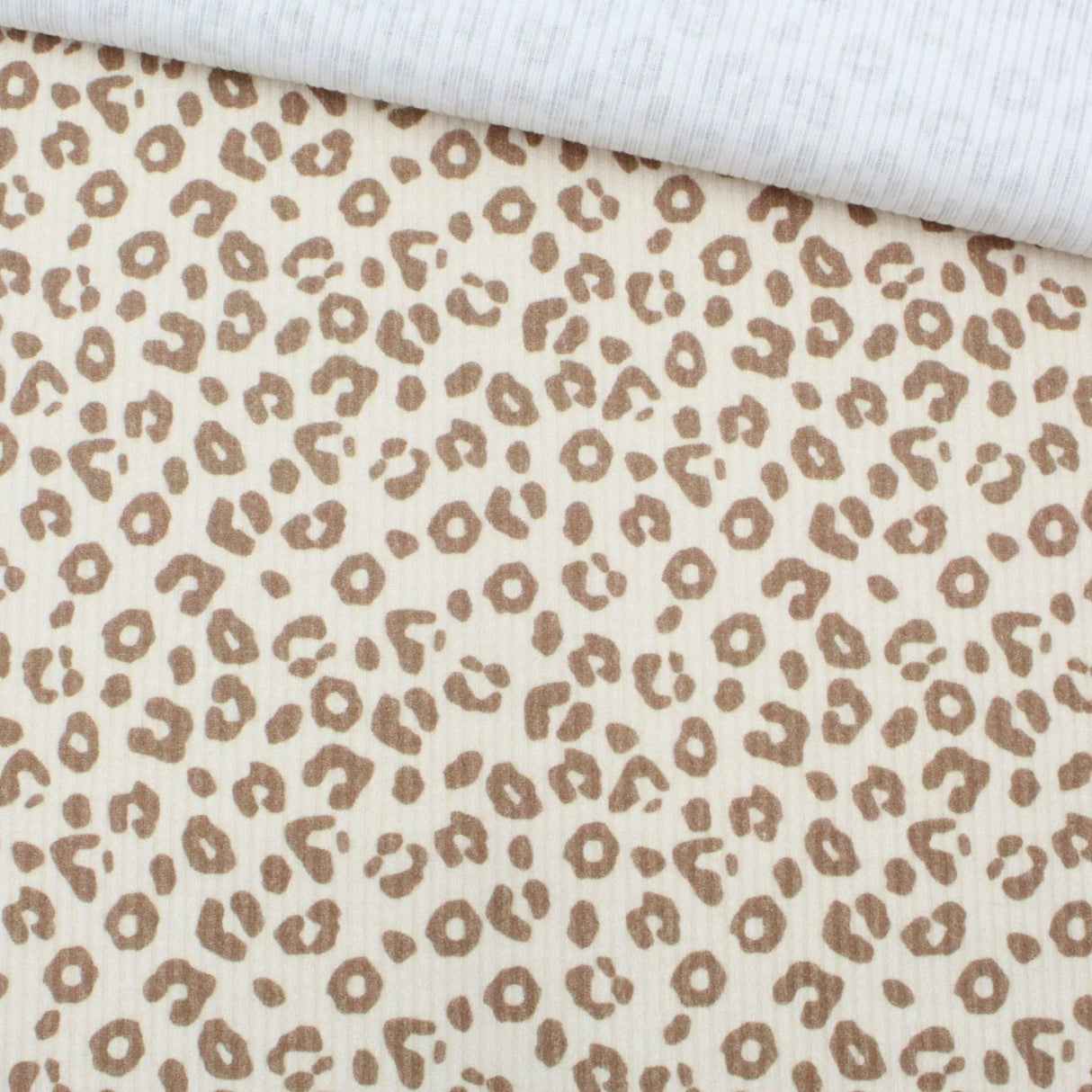 Rippstrick Jersey Stoff Leopardenmuster