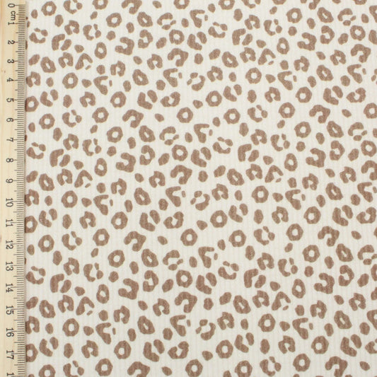 Rippstrick Jersey Stoff Leopardenmuster