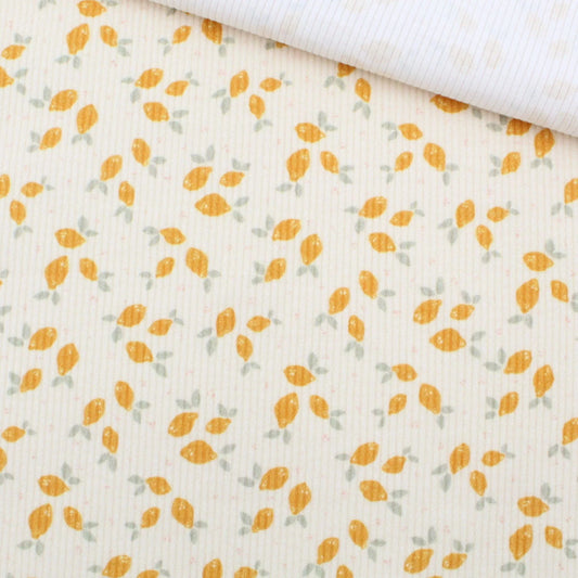 Rippstrick Jersey Stoff Zitronen