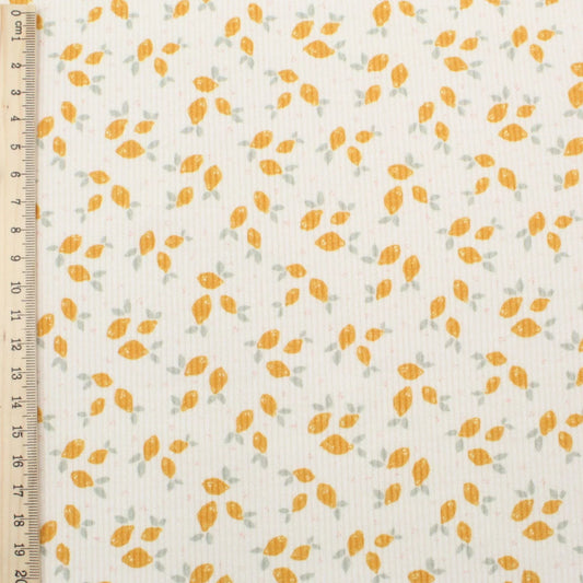 Rippstrick Jersey Stoff Zitronen