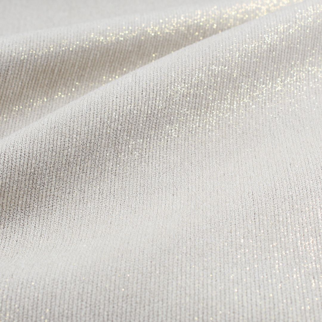 Feincord in Sand mit goldenen Glitzer