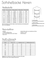 Softshelljacke Herren Maßtabelle, Materialliste, Stoffverbrauch
