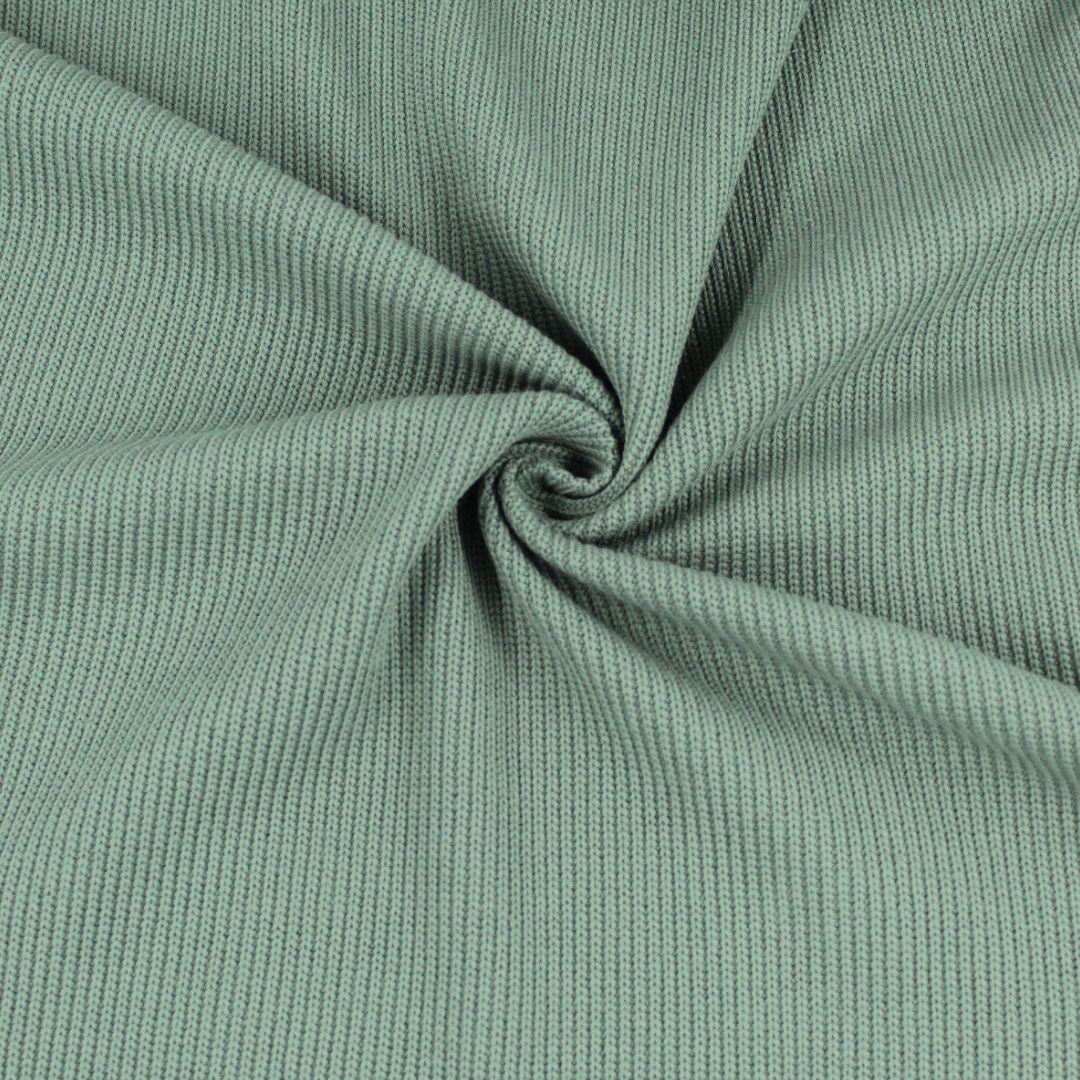 Strickstoff Meterware in Grün für Pullover, Kleider und Strickjacken