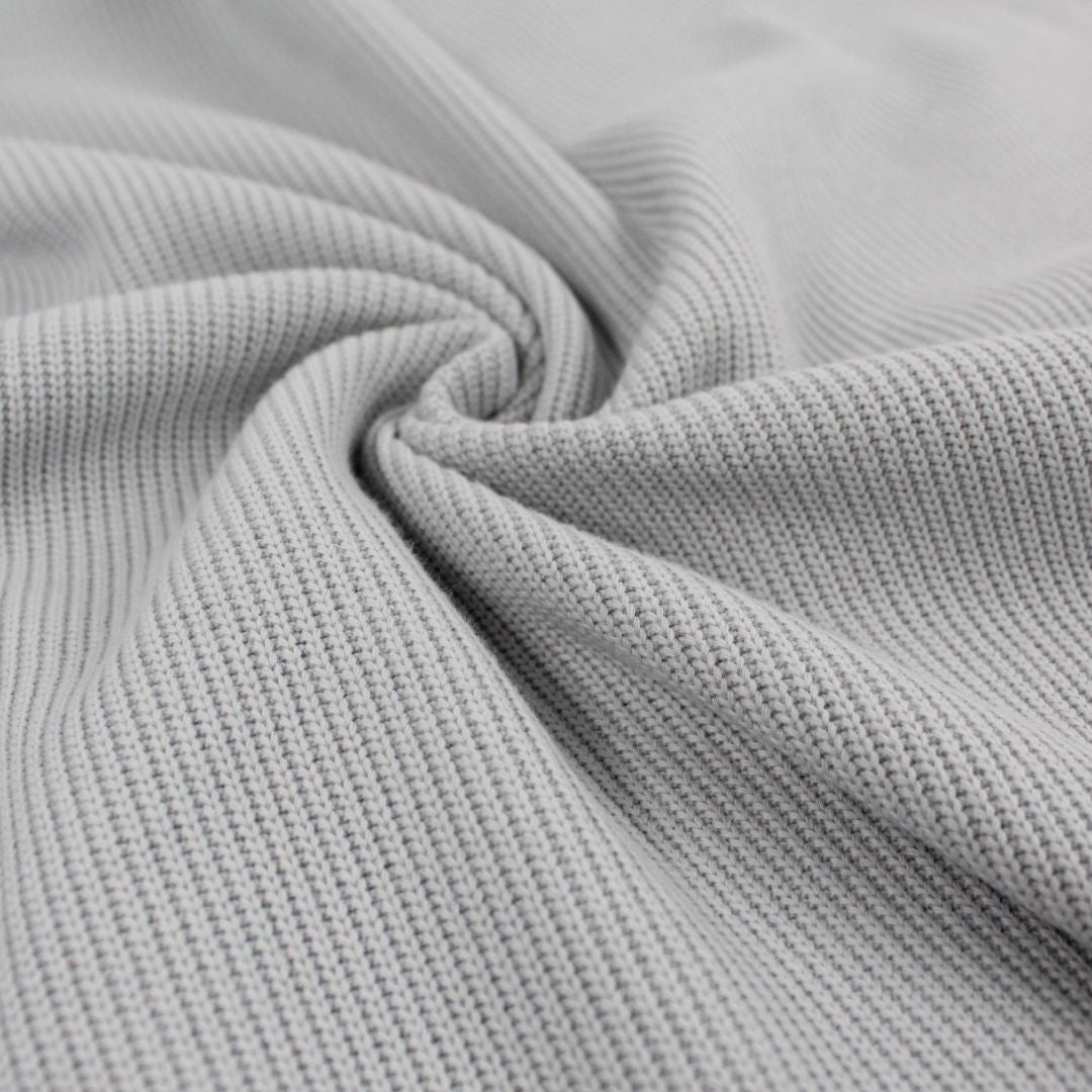 Weicher Baumwollstrickstoff Meterware zum Nähen | Hellgrau