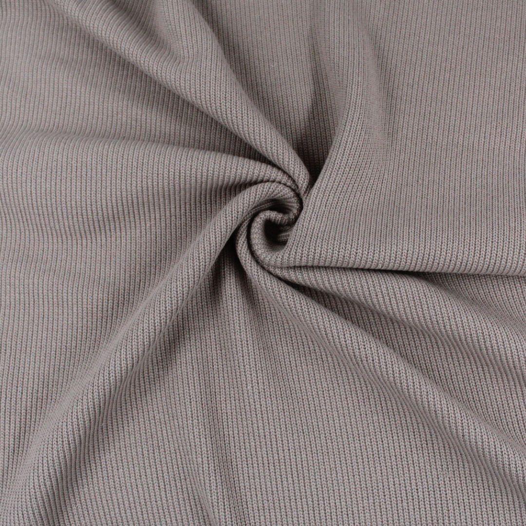 Hochwertiger Baumwollstrickstoff in Taupe Meterware online kaufen