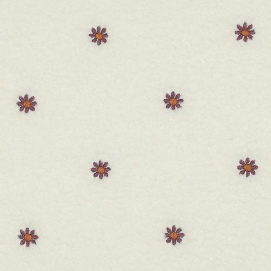 Vorbestellung: Teddyplüsch Bouclé | Kleine gestickte Blumen