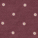 Teddystoff mit gestickten Blumen