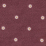 Teddystoff mit gestickten Blumen