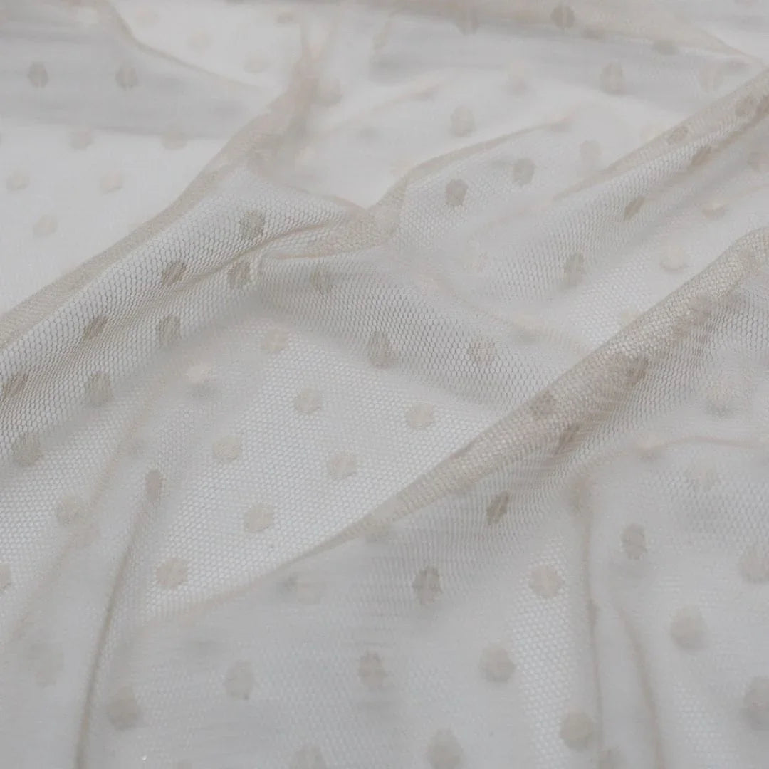 Tüll mit kleinen Punkten – Perfekt für Ballettkleidung, Partykleider und Dekorationen | Iced Coffee