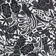 Viskose-Voile-Stoff in Schwarz-Weiß mit abstraktem Muster, perfekt für die Herstellung von Strandkleidern, Blusen und Röcken. Stoffball
