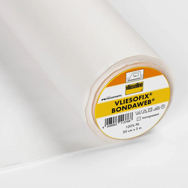 Vliesofix doppelseitiges Bügelvlies in der Verpackung, zeigt das Produkt in der Originalverpackung.