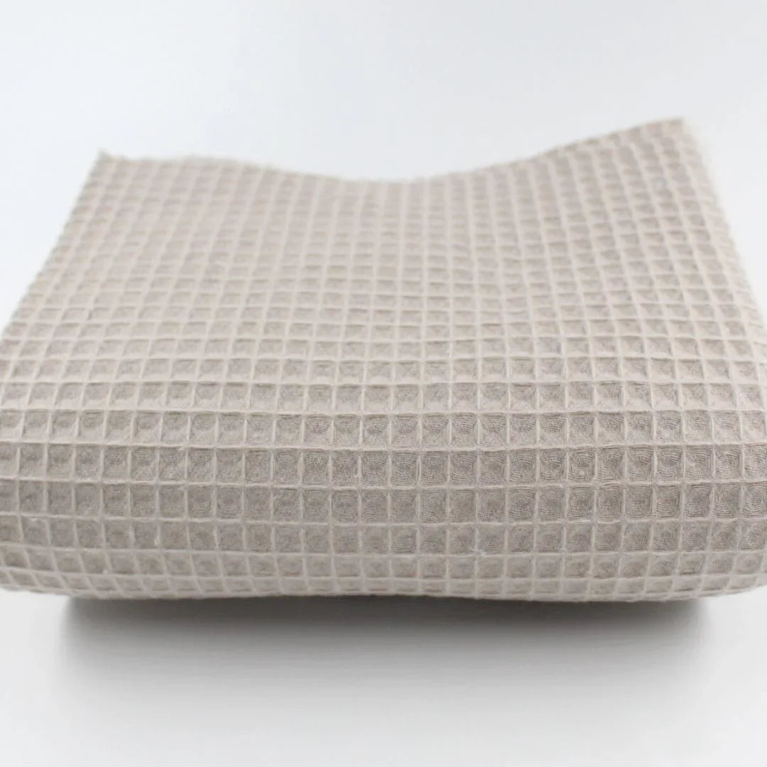 Waffelstoff in Taupe aus reine Baumwolle