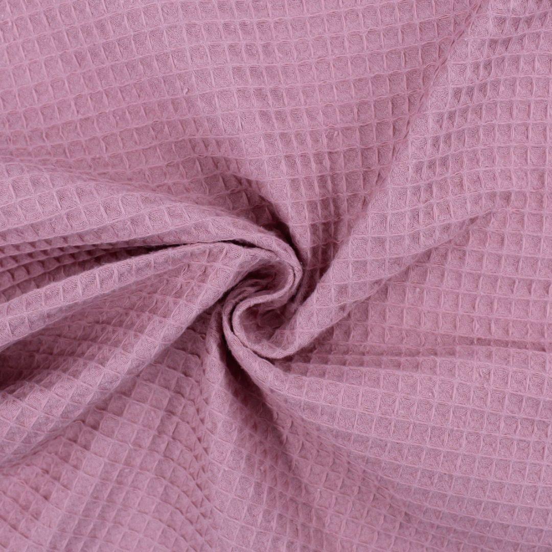 Weicher, natürlicher Waffelstoff in Rosa – perfekt für Handtücher, Babydecken und Bademäntel.