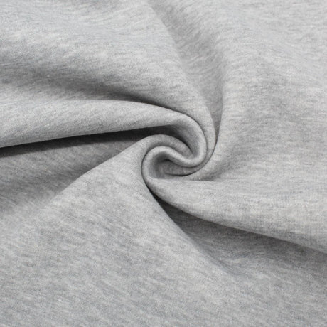 Wintersweat Heavy Jogging Stoff in Grau meliert, ideal für die Herstellung von Hoodies und Loungewear.