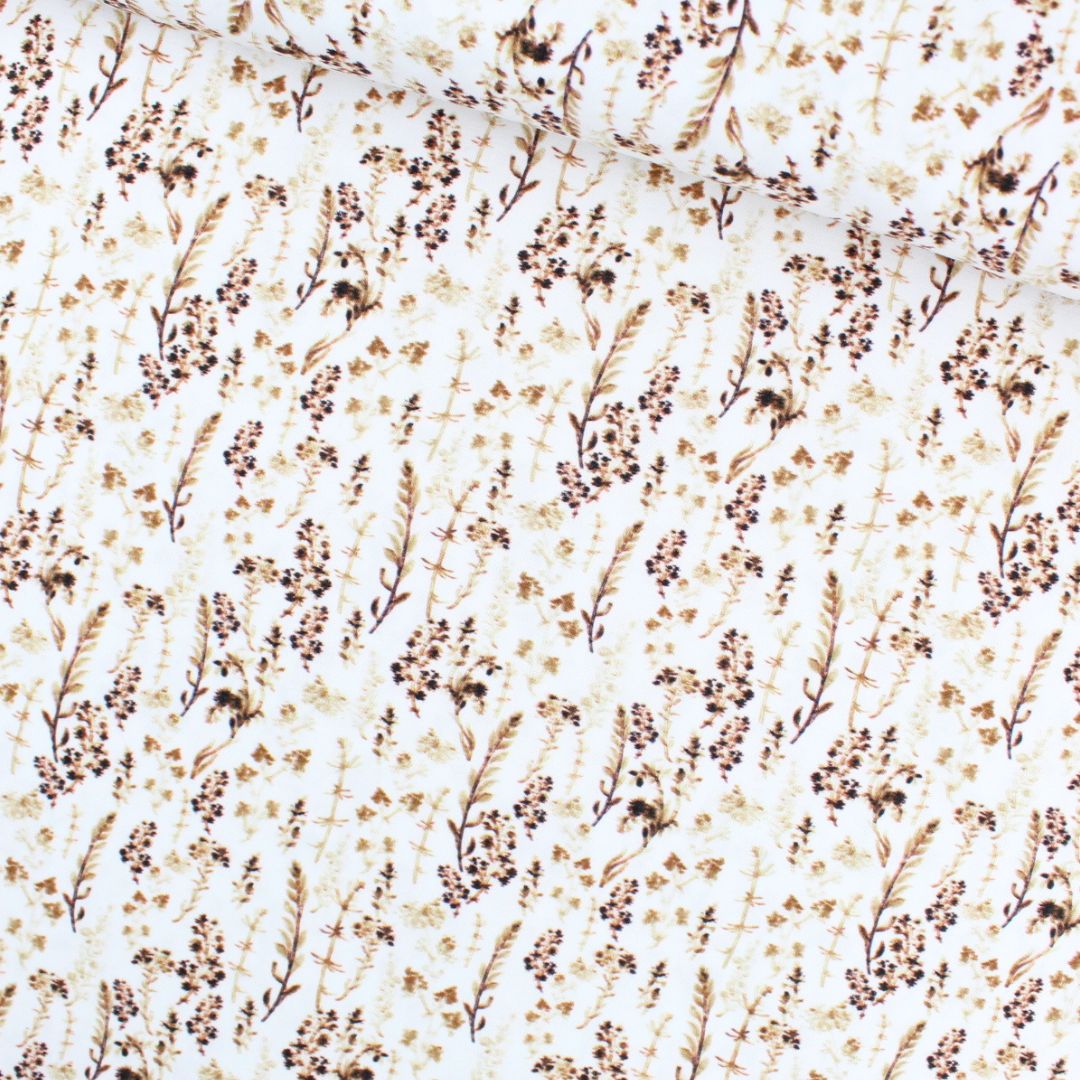 B - WARE Baumwollstoff Trockenblumen - Stofftime