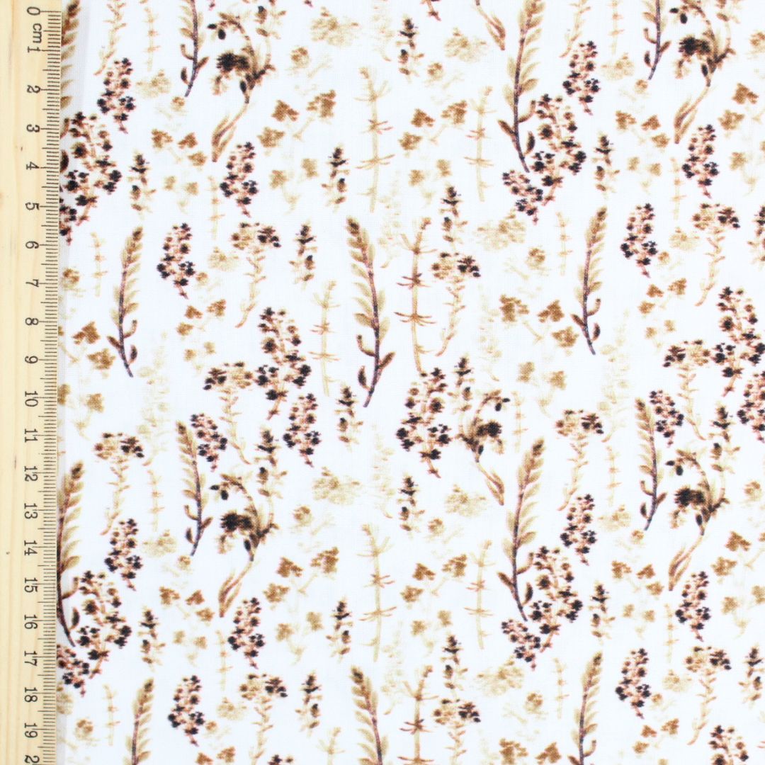 B - WARE Baumwollstoff Trockenblumen - Stofftime