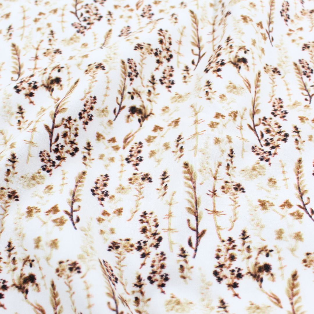 B - WARE Baumwollstoff Trockenblumen - Stofftime