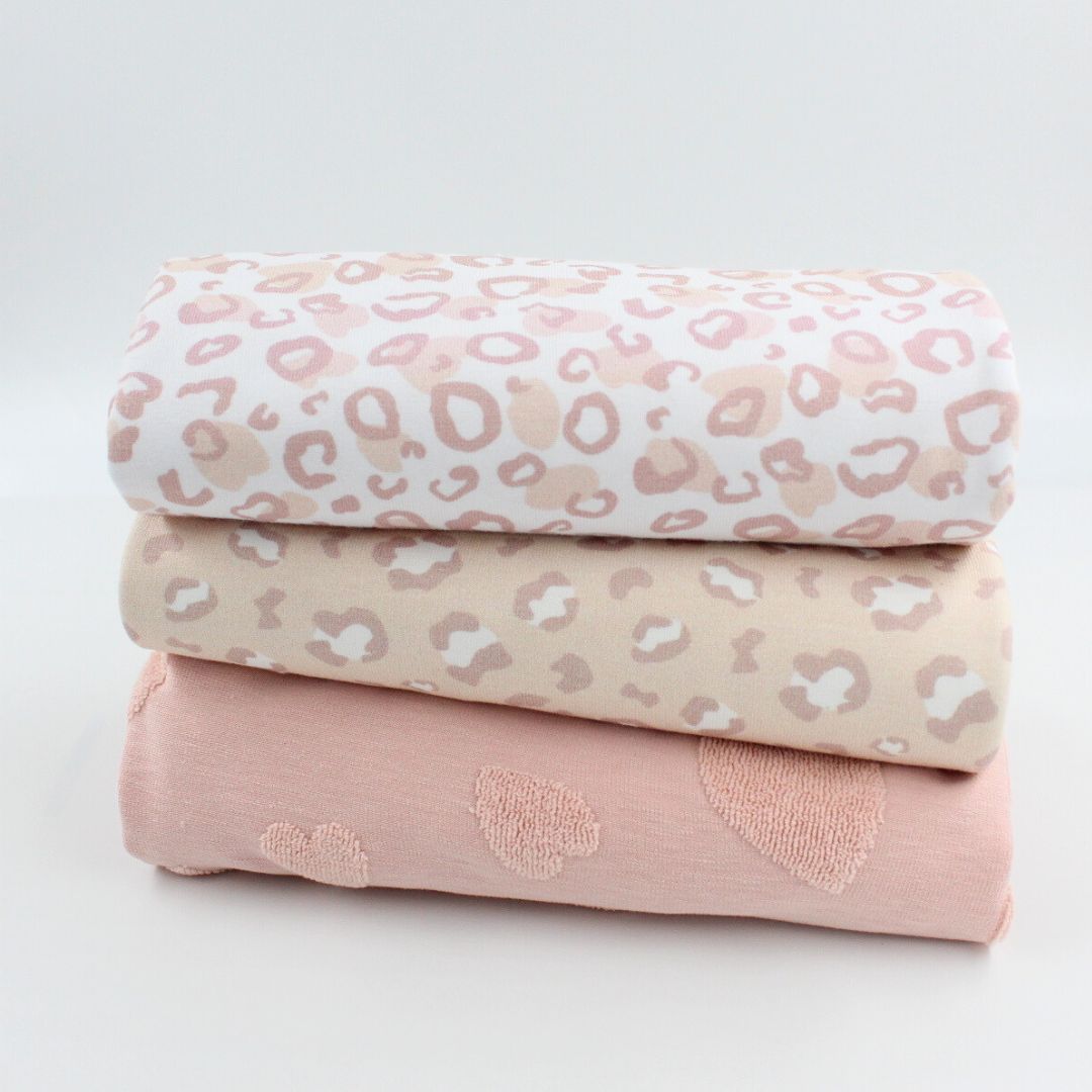 Baumwoll Jacquard Herzen | Puderrosa - Stofftime