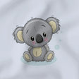 Baumwollpanel 38x38 cm süße Koala auf blauem Hintergrund