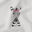 Baumwollpanel 38x38 cm Zebra mit rosa Schleife | Grau - Stofftime