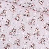 Baumwollstoff Einhörner | Rosa - Stofftime