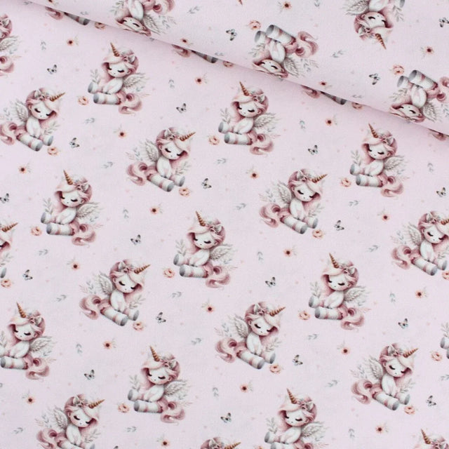Baumwollstoff Einhörner | Rosa - Stofftime
