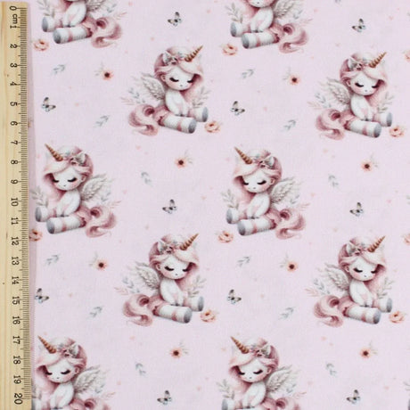 Baumwollstoff Einhörner | Rosa - Stofftime