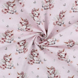 Baumwollstoff Einhörner | Rosa - Stofftime