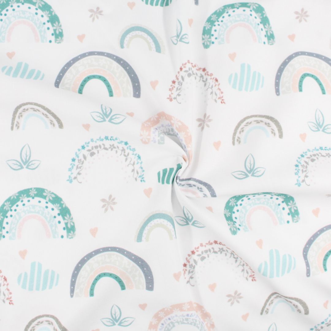 Baumwollstoff Florale Regenbogen - Stofftime