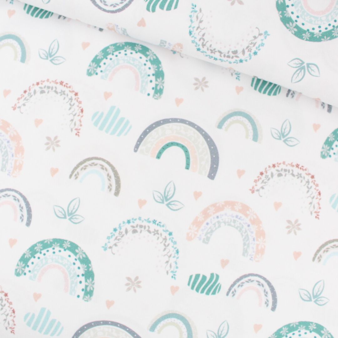 Baumwollstoff Florale Regenbogen - Stofftime